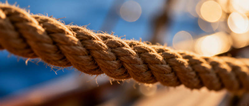 绳索特写 海景背景图片