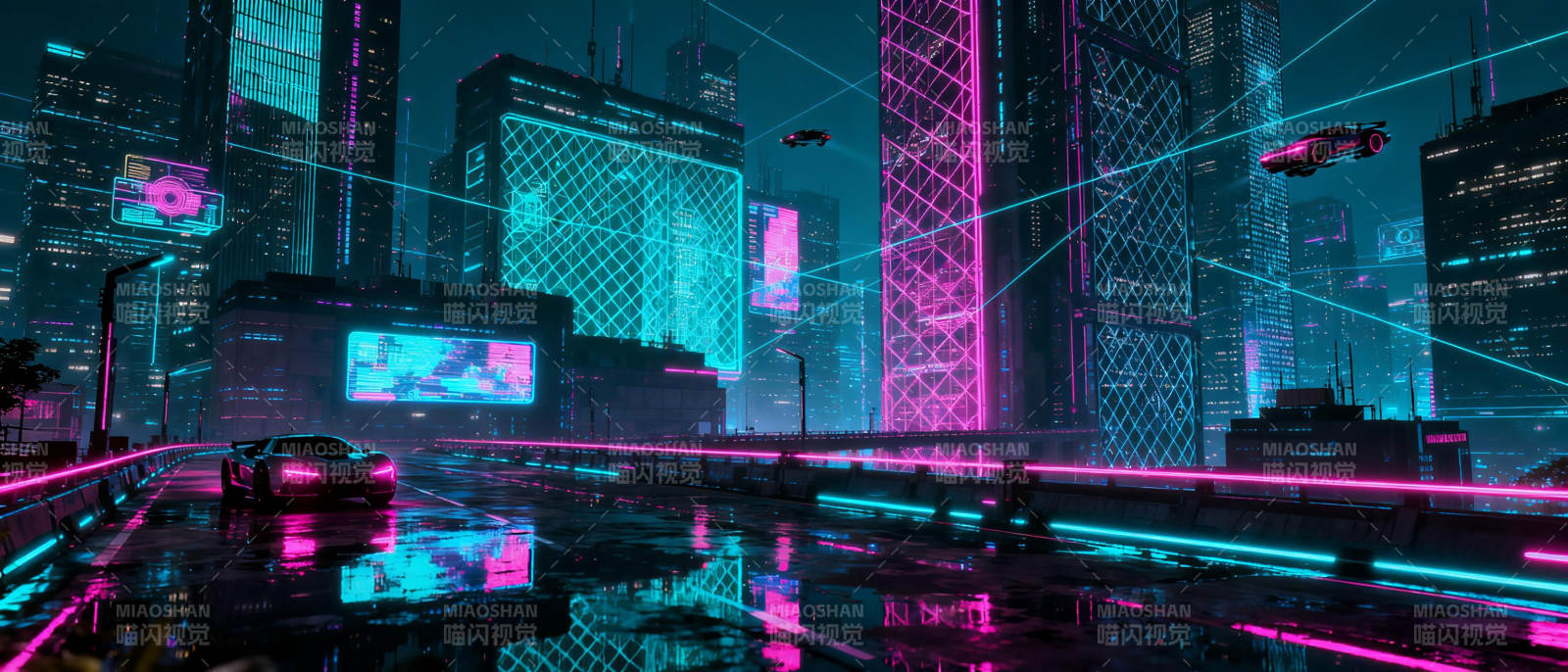 霓虹都市夜景图片