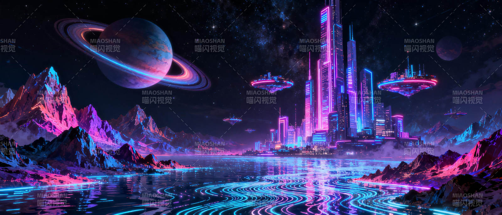 霓虹星河之城图片