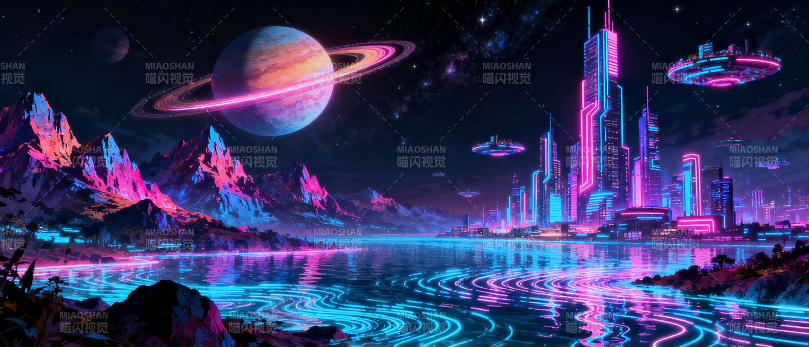 霓虹星河之城图片