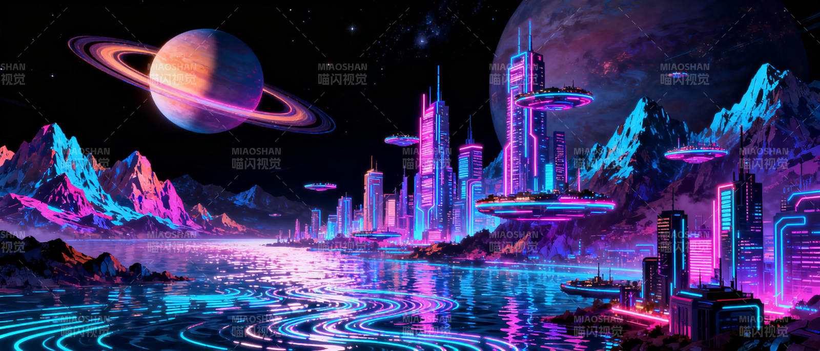 霓虹星河都市图片