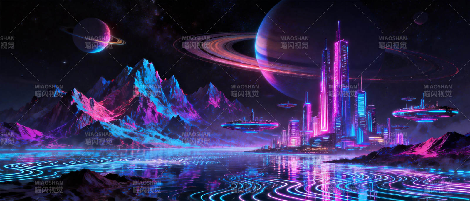 霓虹星海之城图片