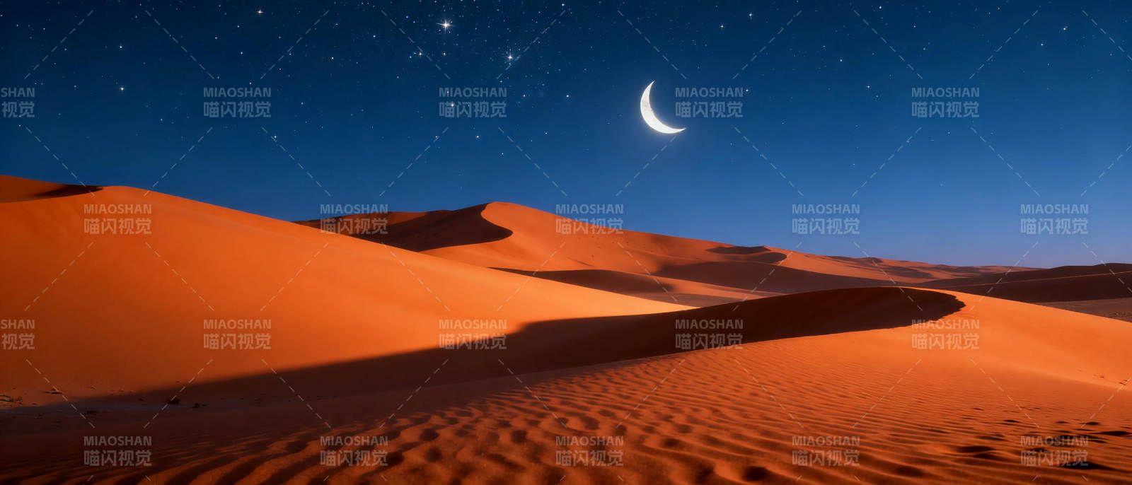 沙漠夜月图片