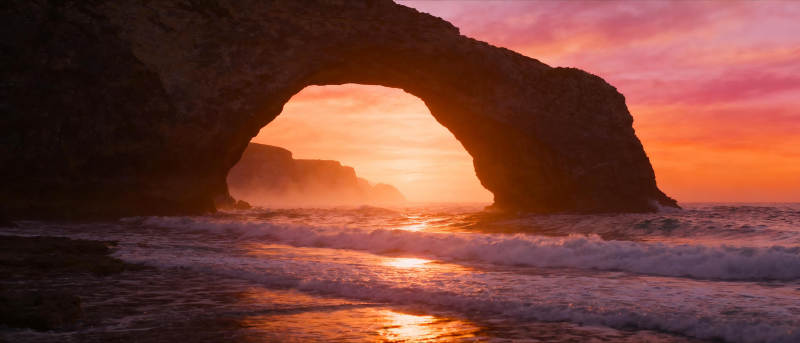 日落拱门海景图片