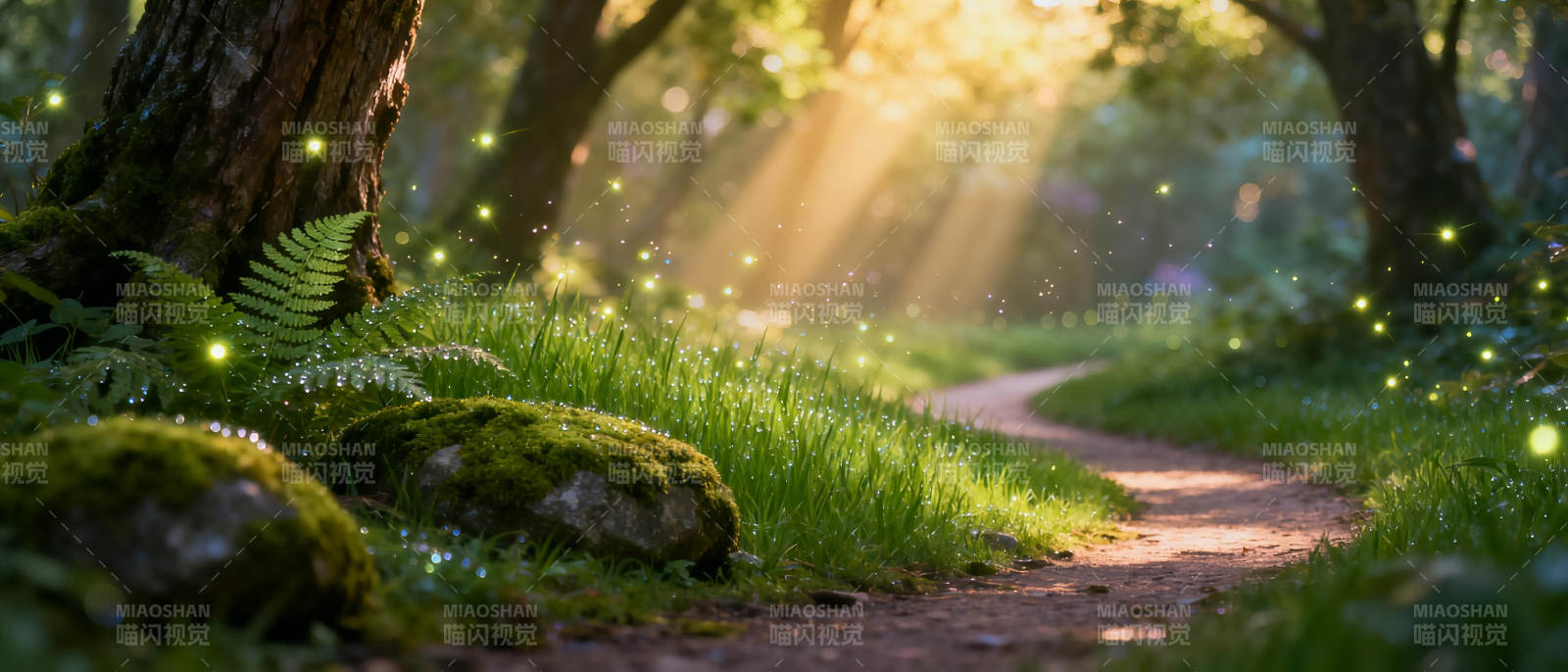 林间小径光影图片