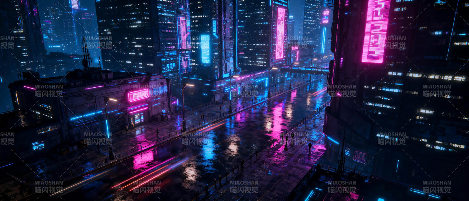 霓虹都市夜景图片