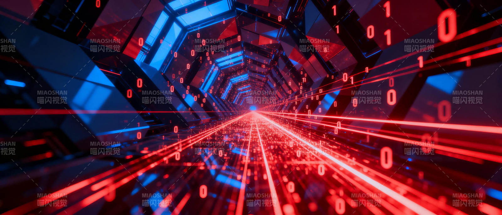 数字隧道光影交错图片