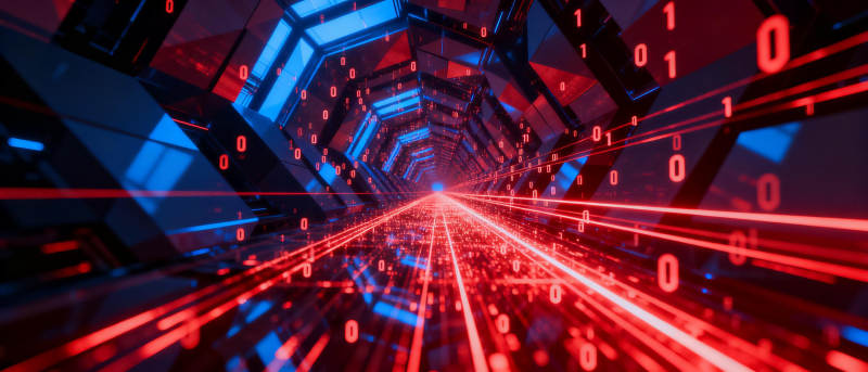 数字隧道光影交错图片