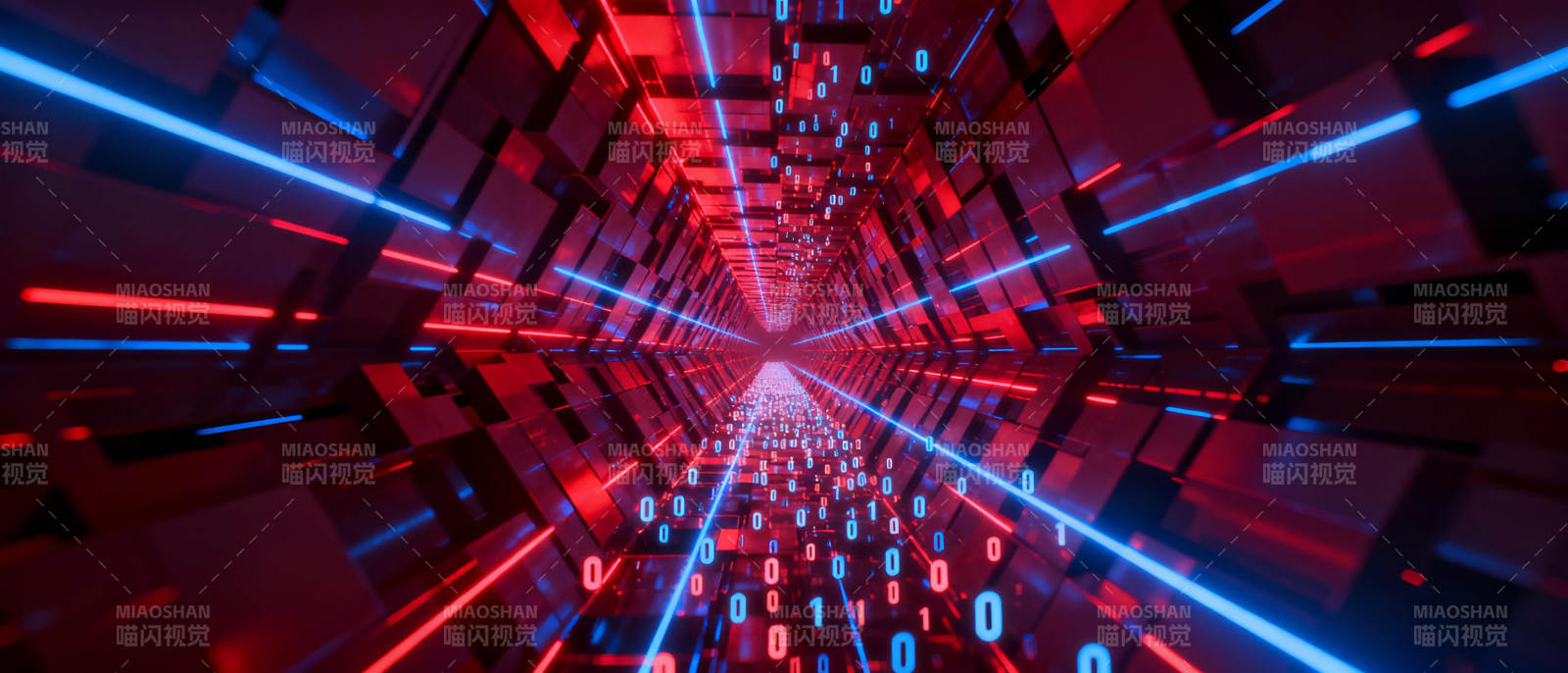 数字隧道光影交错图片