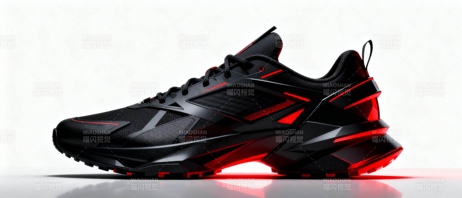 黑红运动鞋图片
