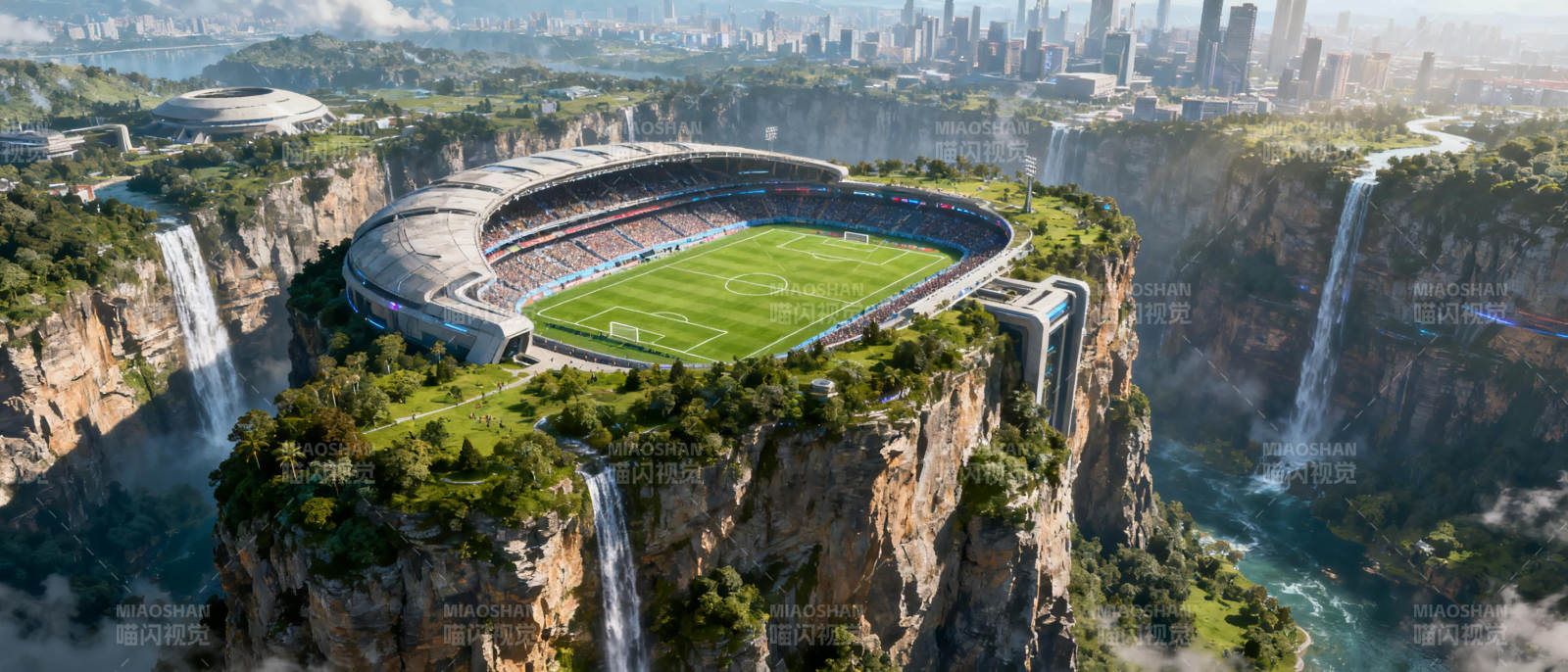 悬崖上的足球场图片