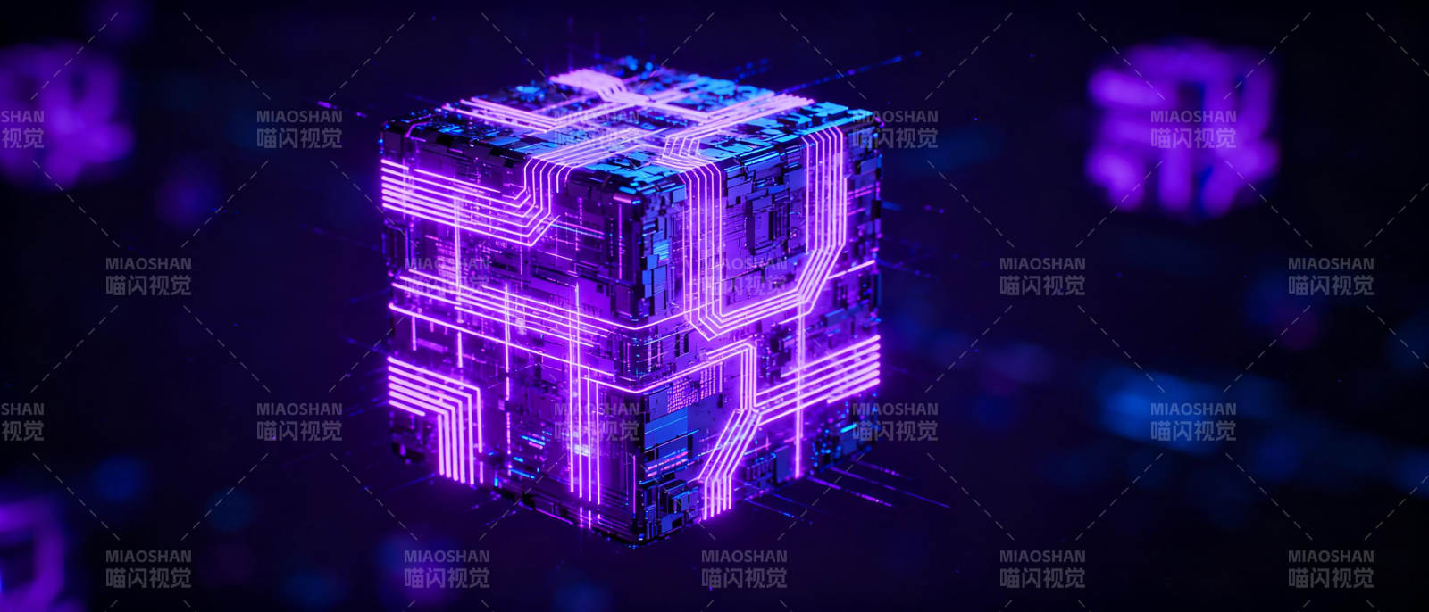 霓虹立方体图片