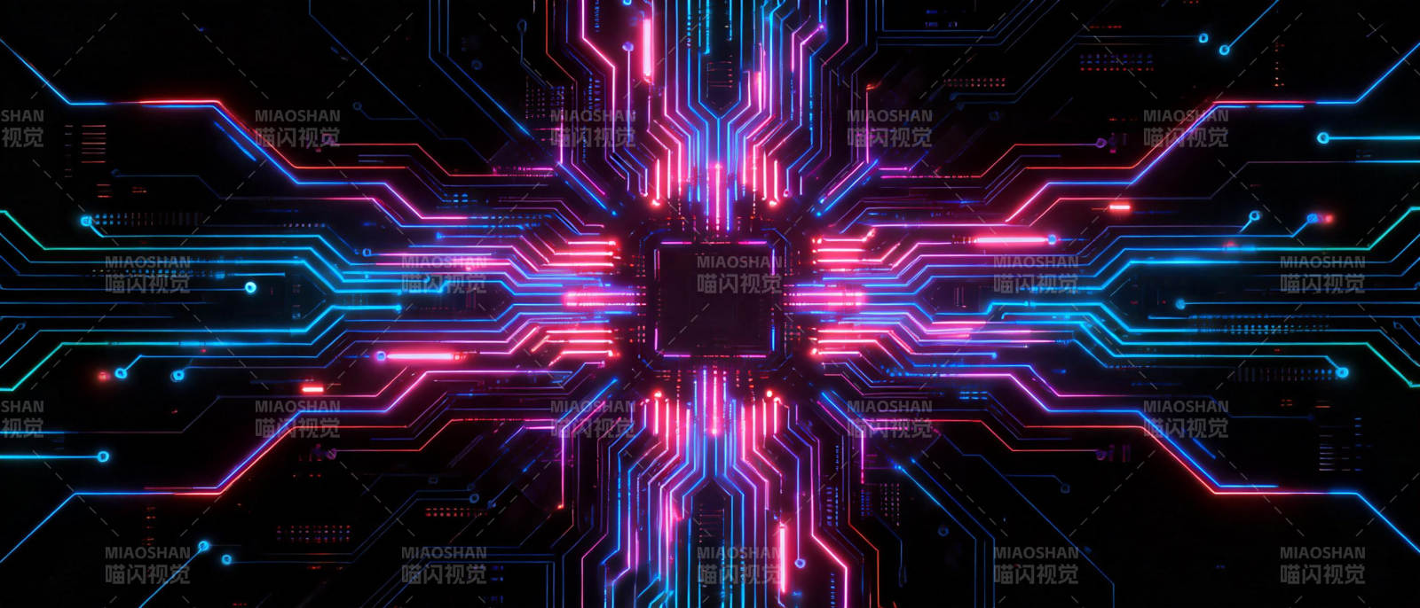 霓虹电路芯图片