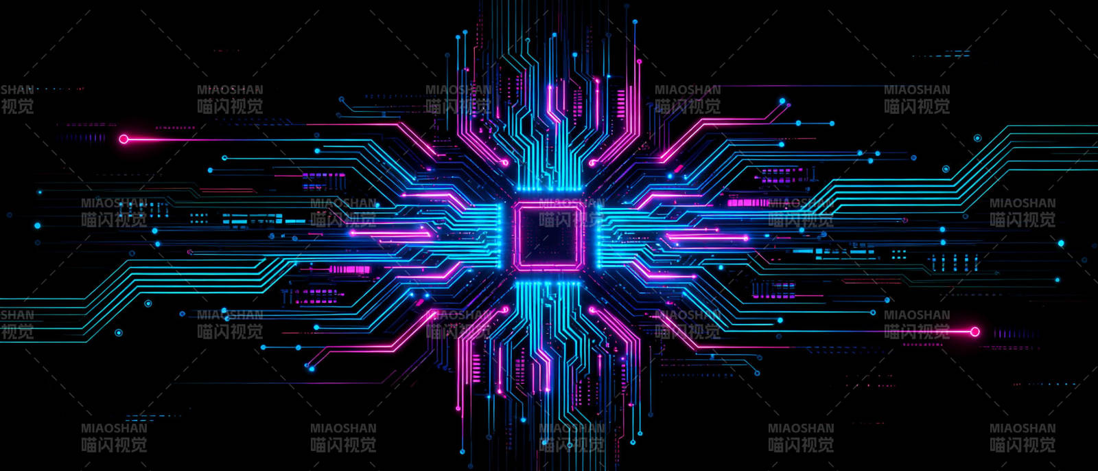 霓虹电路核心图片