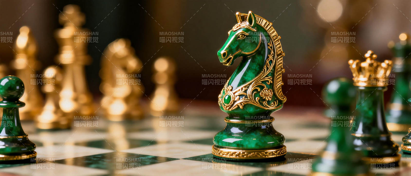 翡翠棋子对弈图片