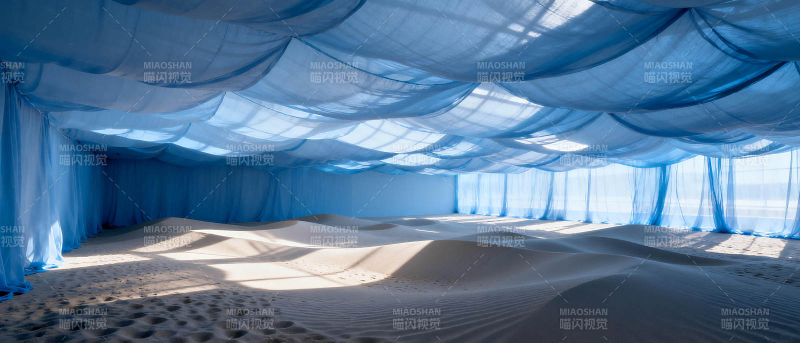 蓝纱下的沙海梦境图片