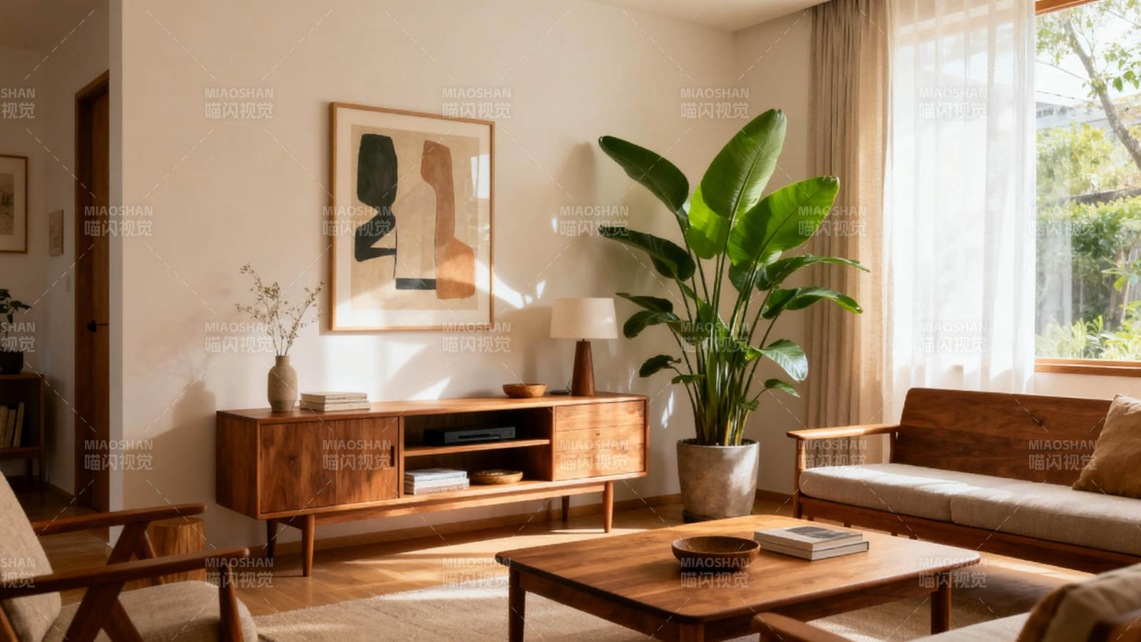 温馨现代客厅一角图片