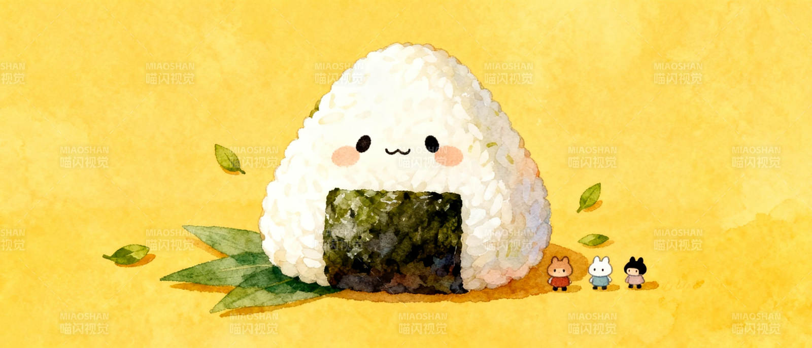 饭团与小动物图片