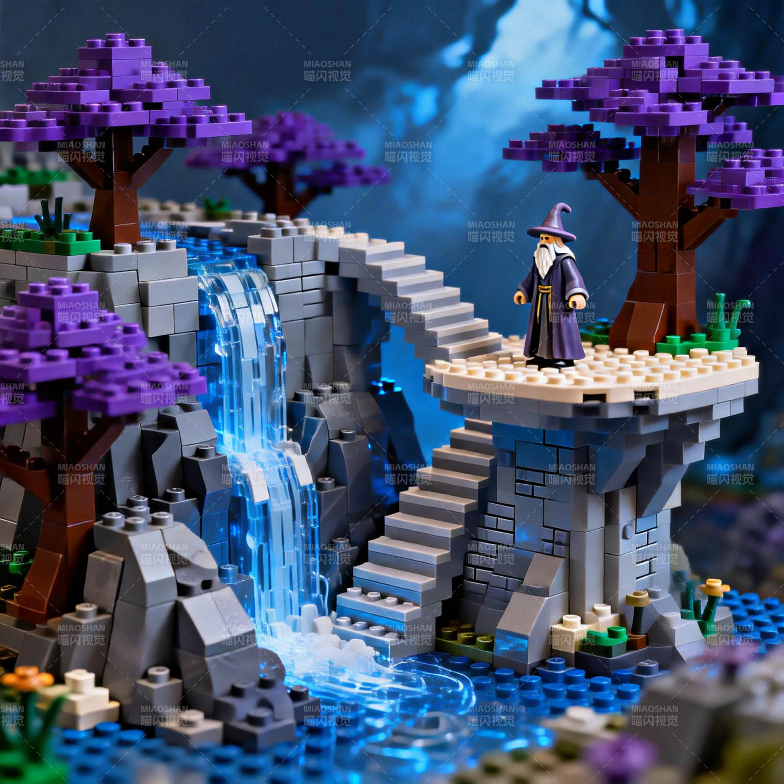 乐高巫师瀑布奇景图片