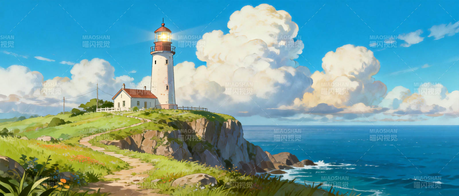 灯塔海岸风光图片