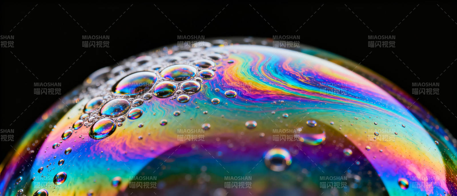 彩虹泡泡特写图片