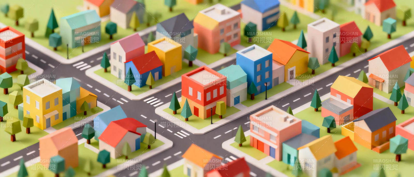 彩色城市模型图图片