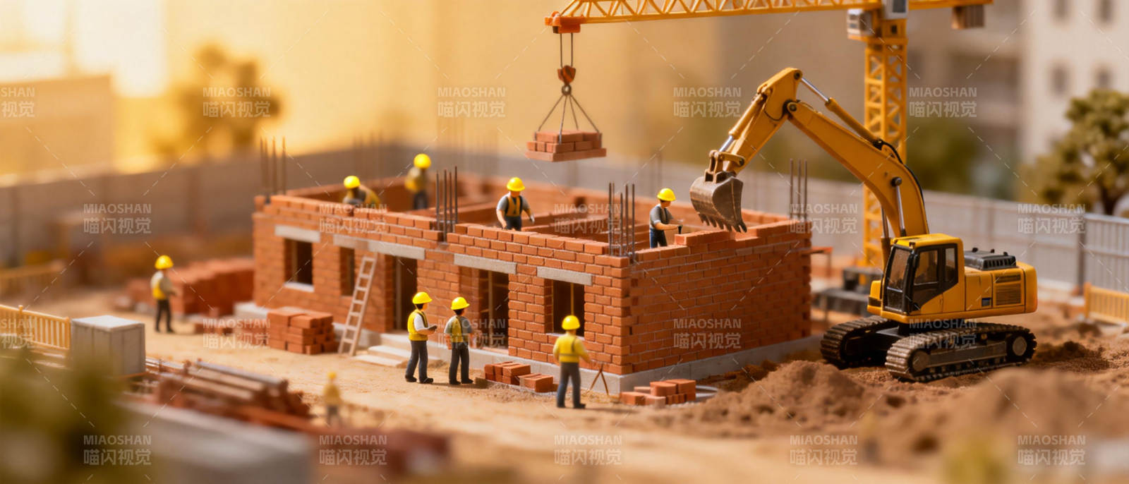 建筑工地施工场景图片