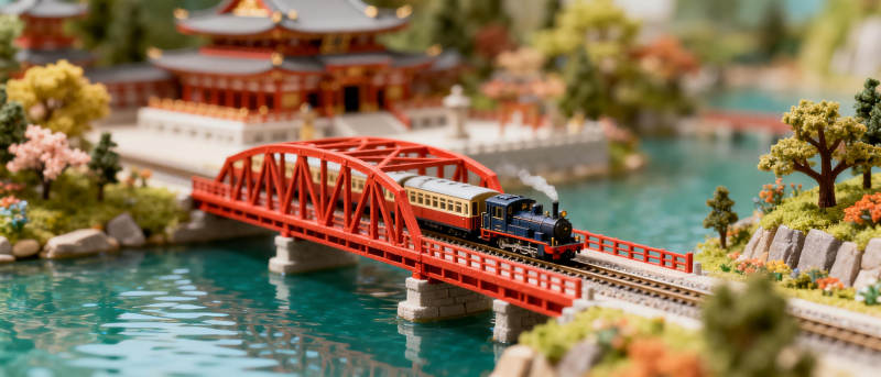 微型火车过桥图片