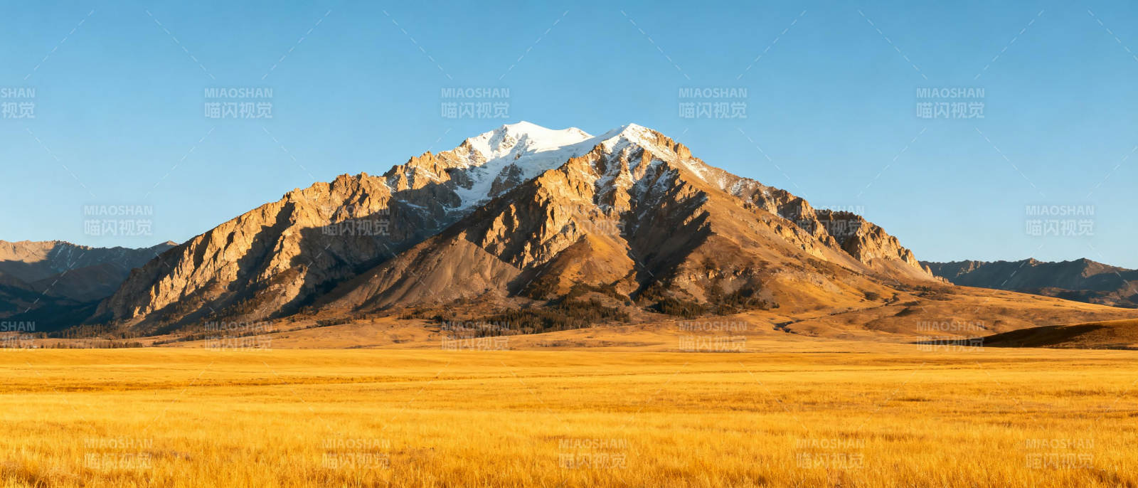 雪山草原风光图片