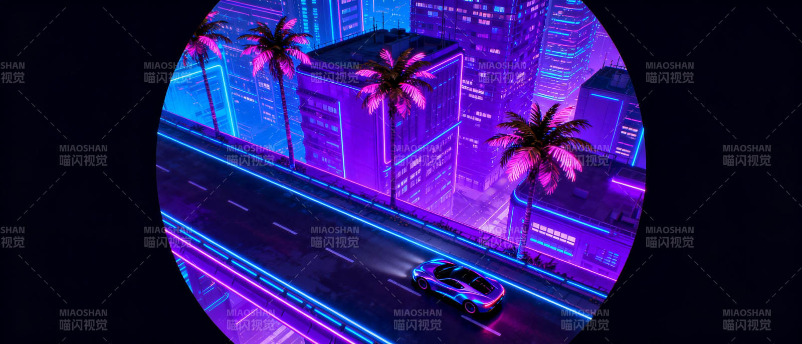 霓虹都市夜景图片