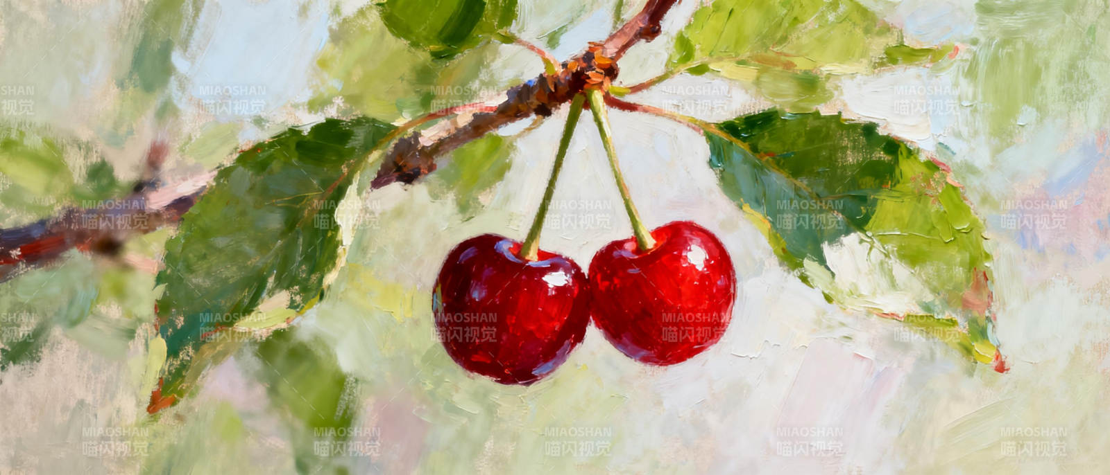 樱桃枝头红果鲜图片