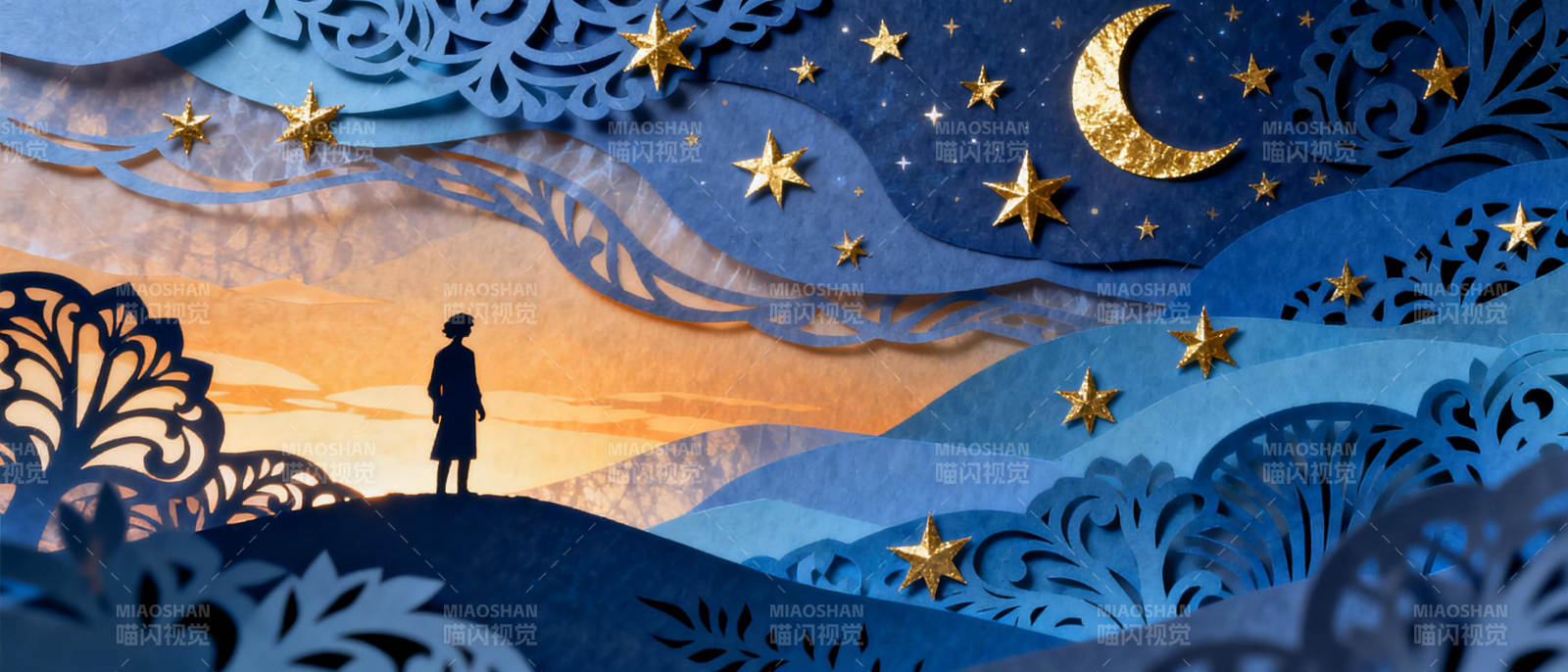 星夜剪影梦图片