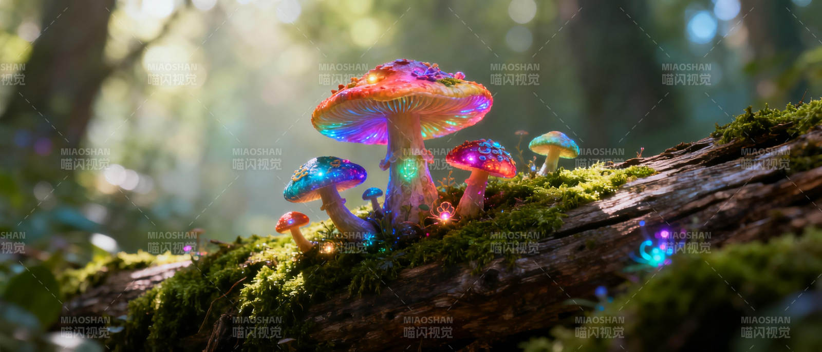 彩虹菇林间奇景图片