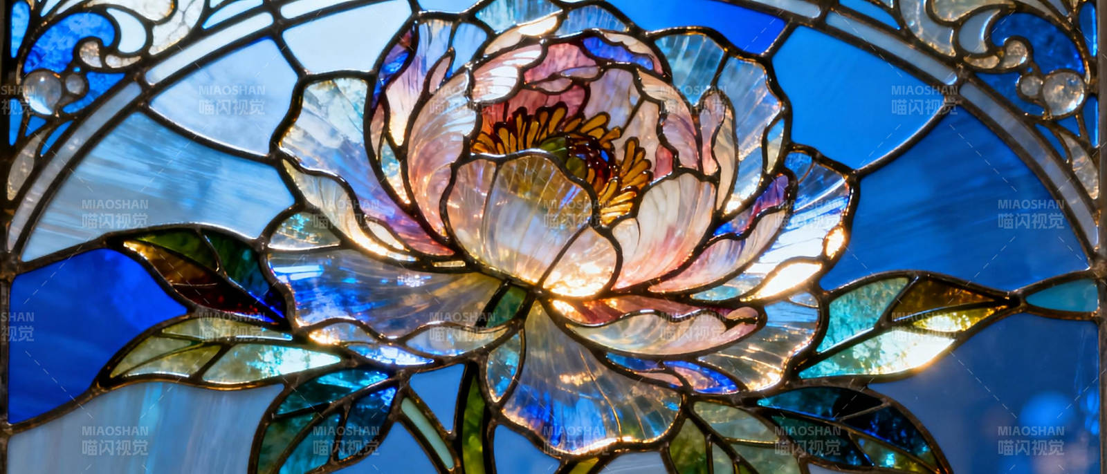 彩绘玻璃莲花图片