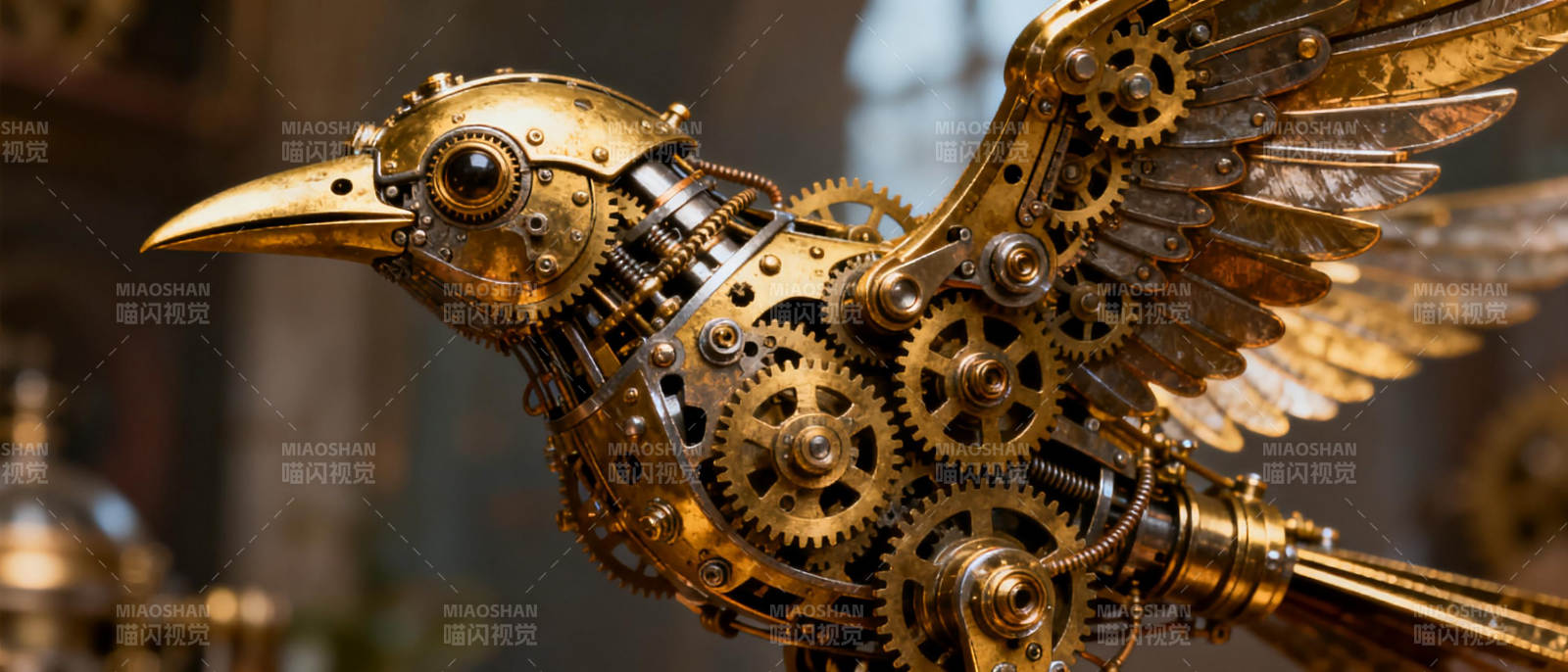 机械鸟的精密齿轮图片