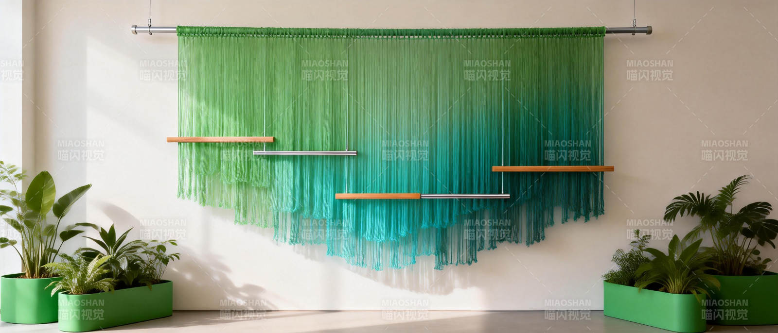 绿意垂帘艺术墙图片