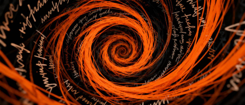 橙色漩涡文字艺术图片