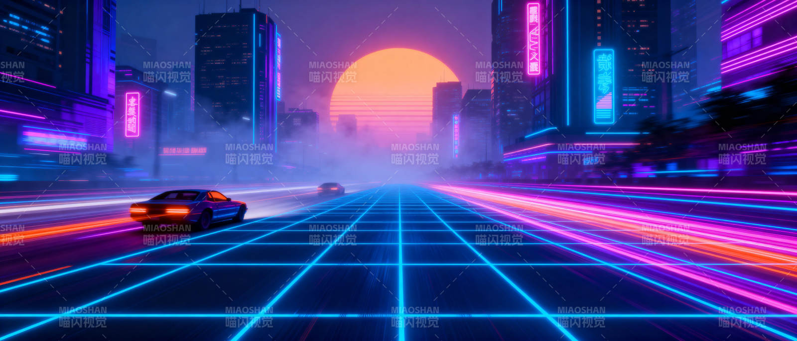 霓虹都市夜景图片