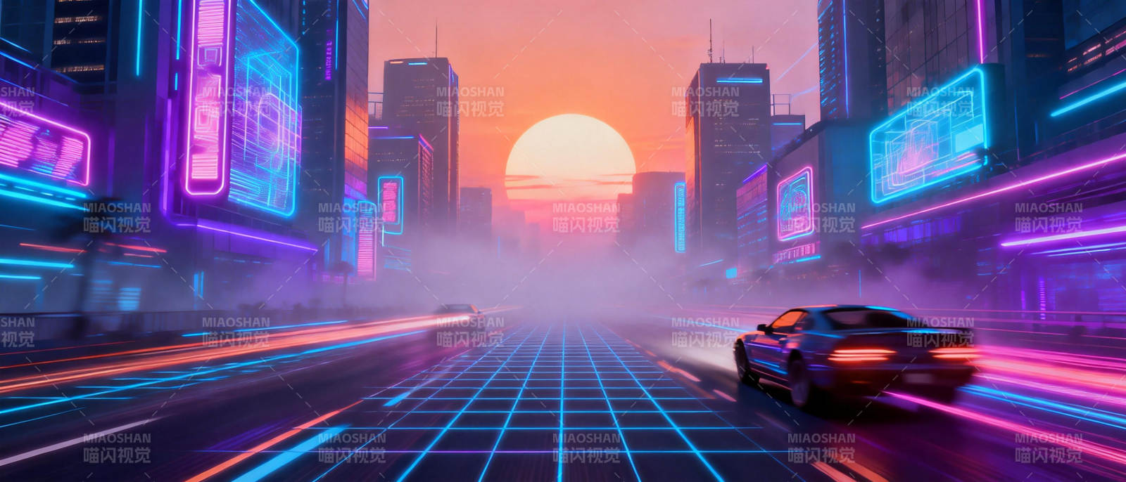 霓虹都市夜驰骋图片