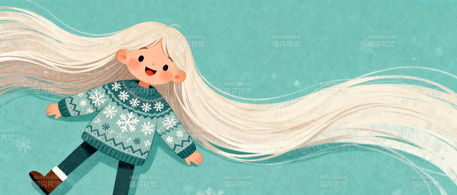 冬日长发女孩图片