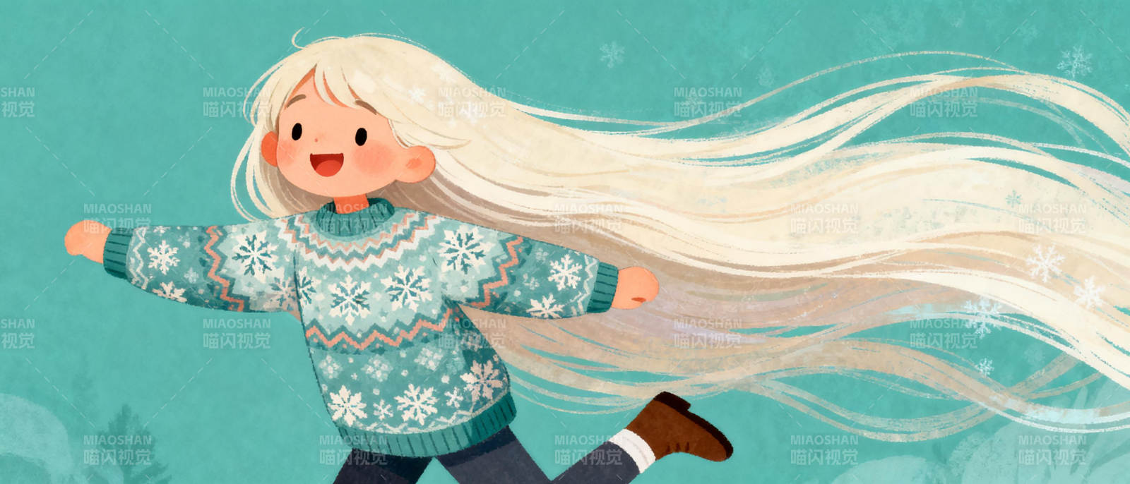 冬日长发女孩图片