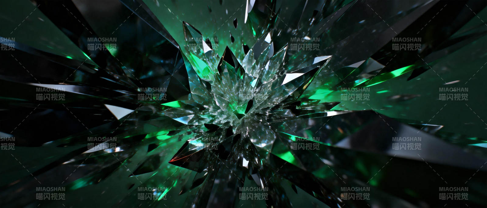 翠绿晶裂图片