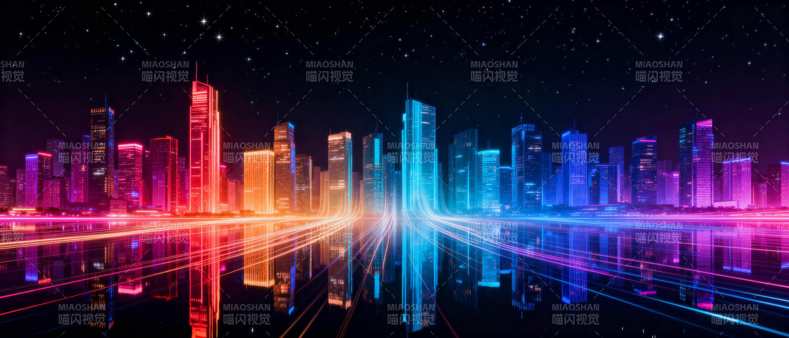 霓虹都市夜景图片