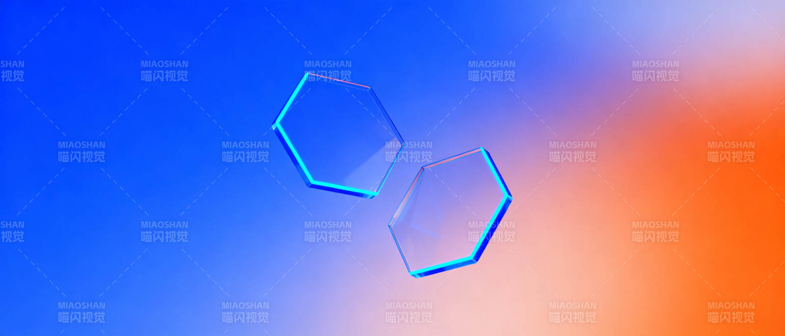 双六边形渐变背景图片