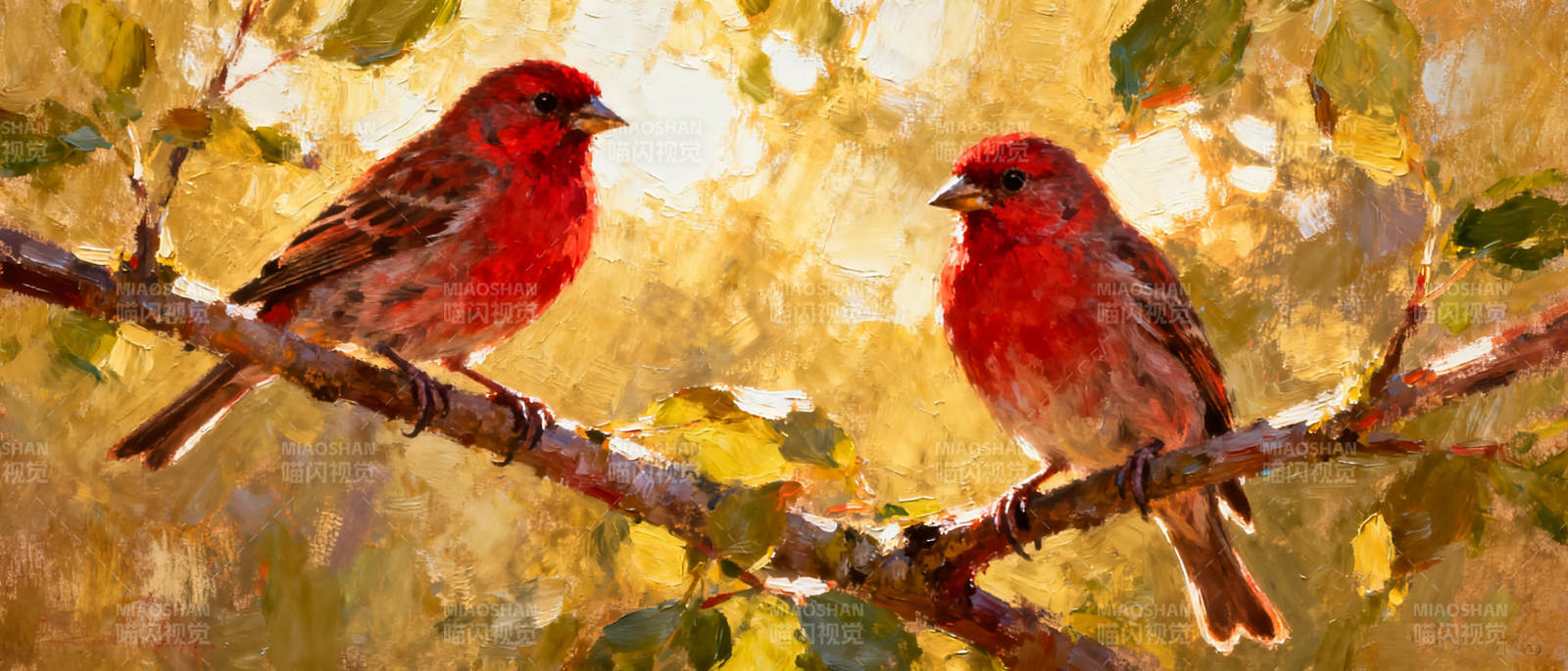 红雀栖枝 秋色宜人图片