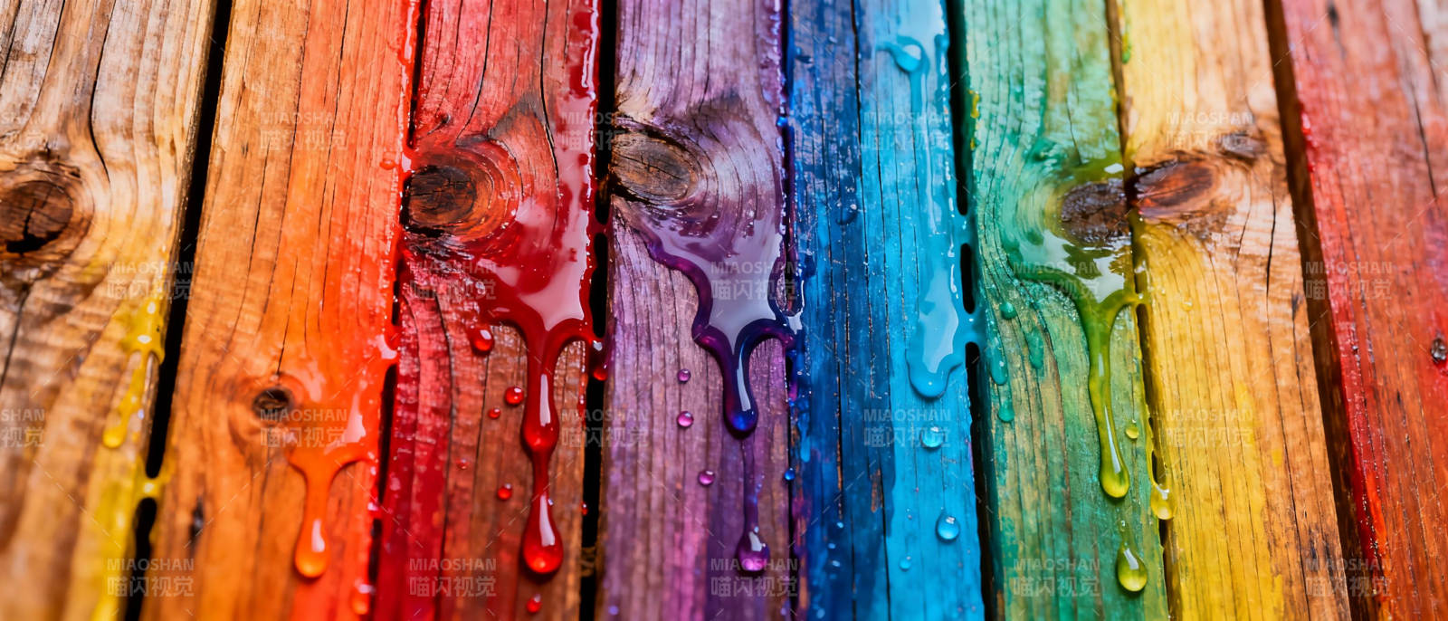 彩虹木板滴彩图片