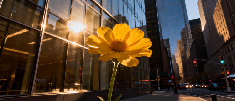 城市中的向日葵图片