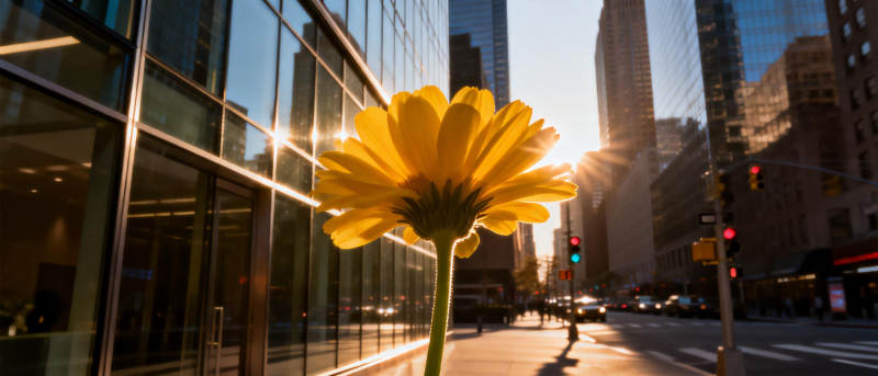 城市中的向日葵图片