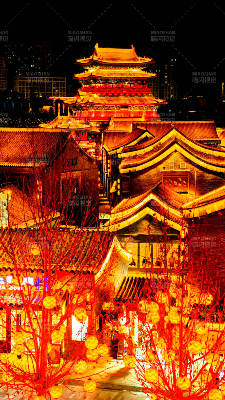 夜幕下的沧州朗咛楼图片