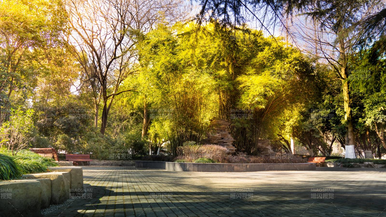 秋日公园静谧景芜湖赭山公园图片